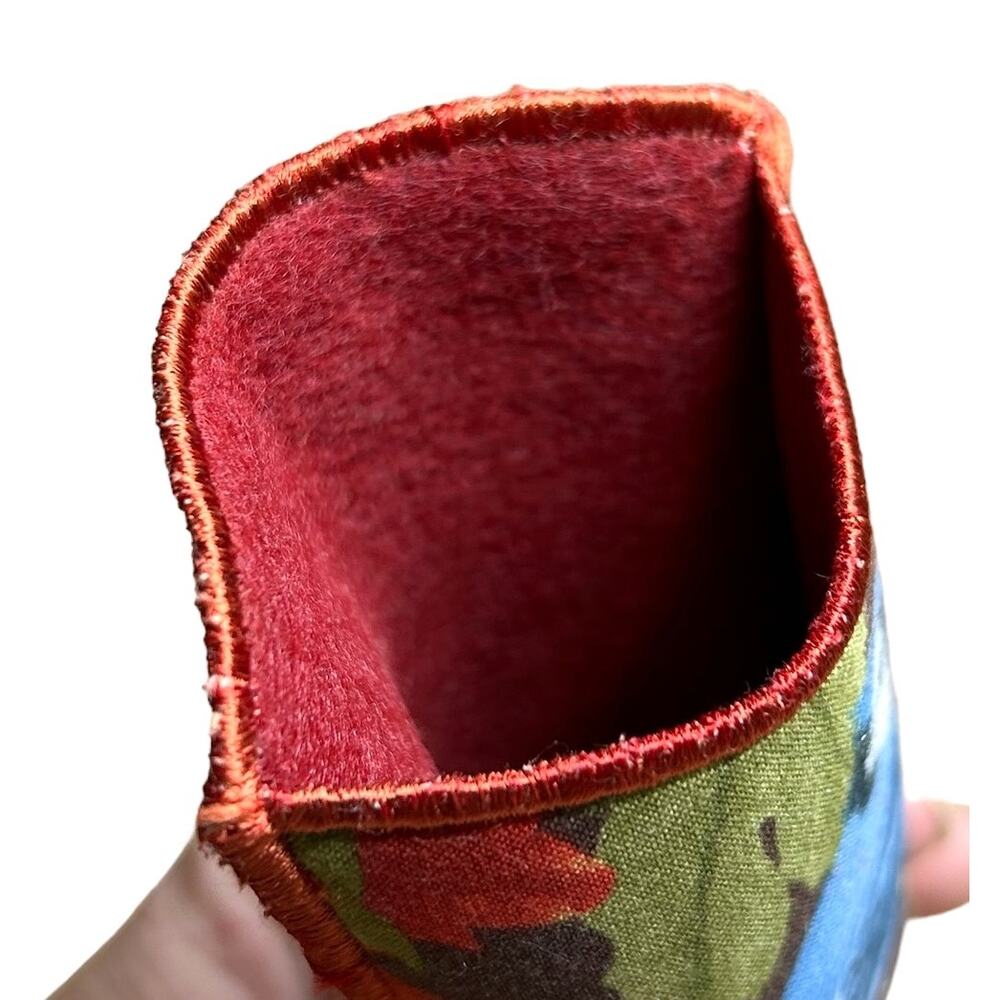 NEW Handmade Eyeglass Case Foliage Background Blue Jay Front Cardinal Back - Picture 2 of 3